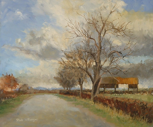 Painting entitled The Red Barn by Steve Williamson